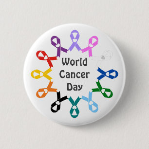 Chapa Redonda De 5 Cm Días Mundial del Cáncer de Mama Prostata de Colon