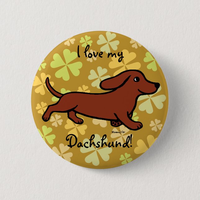 Chapa Redonda De 5 Cm Dibujo animado corriente del Dachshund (Anverso)