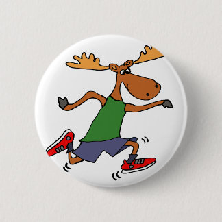 Chapa Redonda De 5 Cm Dibujo animado corriente divertido de los alces