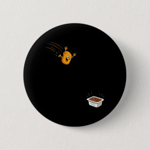 Chapa Redonda De 5 Cm Dibujo Animado De Nugget De Pollo Volador Divertid