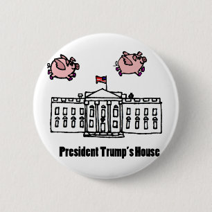 Chapa Redonda De 5 Cm Dibujo animado divertido de presidente Trump When