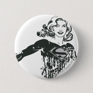 Chapa Redonda De 5 Cm Dibujo blanco y negro 1 de Supergirl