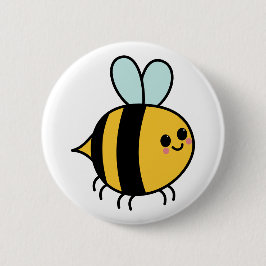 Chapa Redonda De 5 Cm Dibujo de abeja feliz lindo