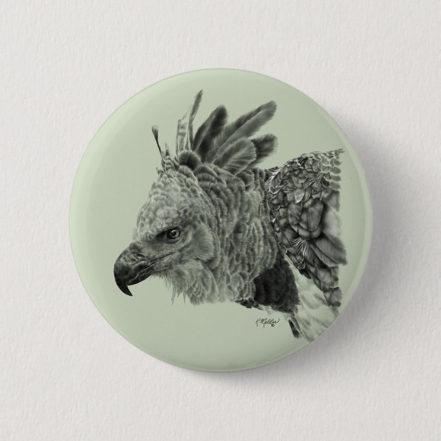Chapa Redonda De 5 Cm Dibujo de águila arpía (Anverso)