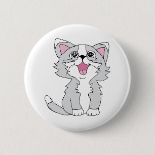 Chapa Redonda De 5 Cm Dibujo de cliparte felina felina felina curada