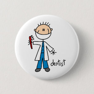 Chapa Redonda De 5 Cm Dibujo de dentista con palitos
