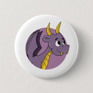 Chapa Redonda De 5 Cm Dibujo de dragón morado
