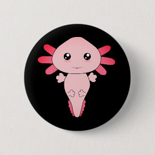 Chapa Redonda De 5 Cm Dibujo De Guay Pink Axolotl