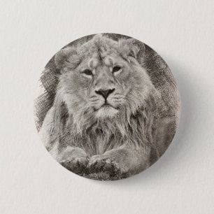 Chapa Redonda De 5 Cm Dibujo de León