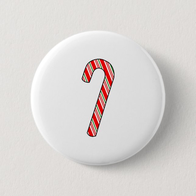 Chapa Redonda De 5 Cm Dibujo de Navidades de Candy Cane (Anverso)