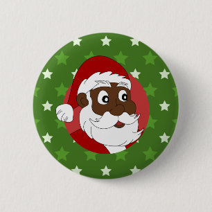 Chapa Redonda De 5 Cm Dibujo de Papá Noel Negro