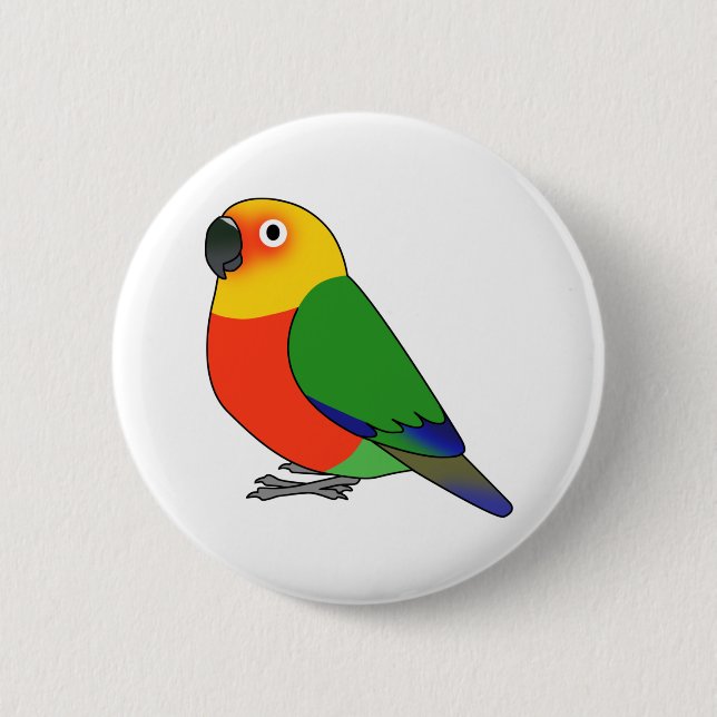 Chapa Redonda De 5 Cm Dibujo de personalizado de loro conure fluffy jend (Anverso)