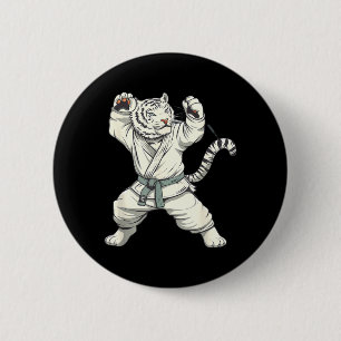 Chapa Redonda De 5 Cm Dibujo de Tigre de Judo MMA Jiu-Jitsu Taekwondo Ma