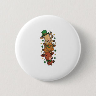 Chapa Redonda De 5 Cm Dibujo de vacas apiladas lindas San Patricio vinta