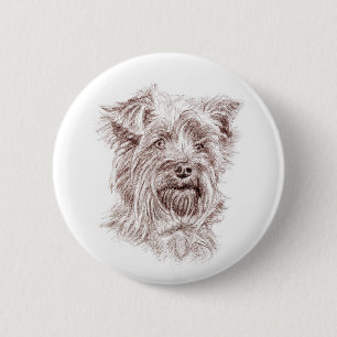 Chapa Redonda De 5 Cm Dibujo de Yorkshire Terrier