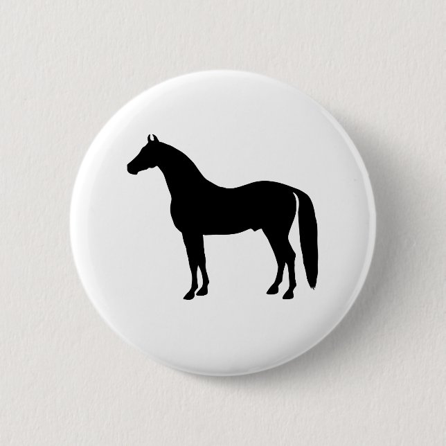 Chapa Redonda De 5 Cm Dibujo elegante de la silueta del caballo del (Anverso)