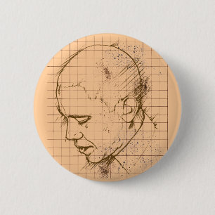 Chapa Redonda De 5 Cm Dibujo lineal de Barack Obama