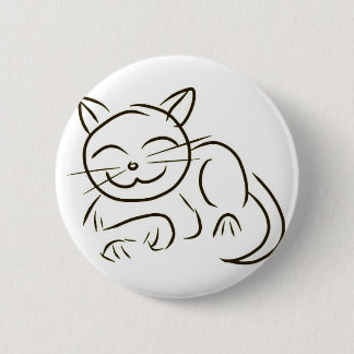 Chapa Redonda De 5 Cm Dibujo lineal del gatito