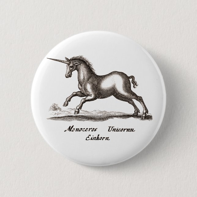 Chapa Redonda De 5 Cm dibujo mágico de ejecución de unicornio (Anverso)