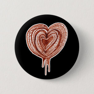 Chapa Redonda De 5 Cm Dibujo muscular de la bomba (corazón)