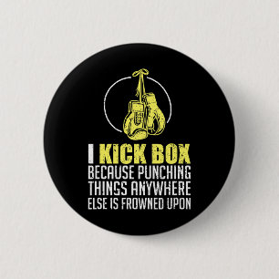 Chapa Redonda De 5 Cm Dicho divertido de kickboxing Combyt Fighter Kickb