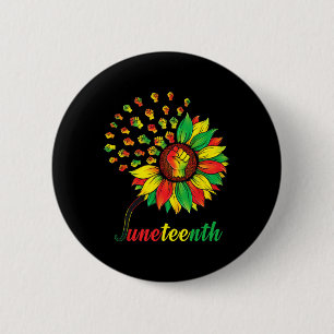 Chapa Redonda De 5 Cm Diecinueve primer puño girasol negro africano amer
