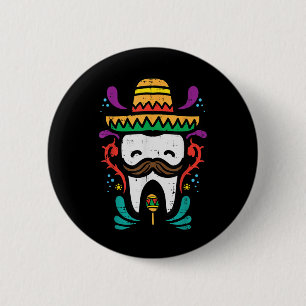 Chapa Redonda De 5 Cm Diente mexicano Funny Cinco De Mayo Dentista Denta