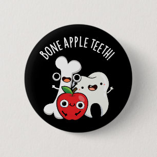 Chapa Redonda De 5 Cm Dientes de manzana de hueso Bona Appetit divertido