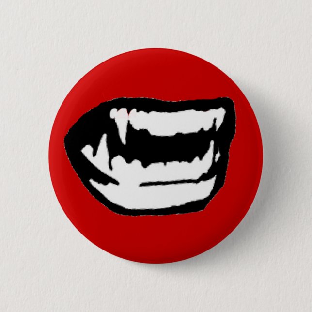 Chapa Redonda De 5 Cm Dientes del vampiro (Anverso)