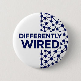 Chapa Redonda De 5 Cm Differently Wired – Autism Awareness Month Blue
