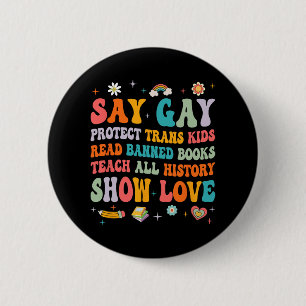 Chapa Redonda De 5 Cm Diga Orgullo Gay Protect Trans para Niños Lgbt