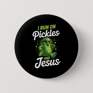 Chapa Redonda De 5 Cm Dill Funny Pepino Me Corro En Pepinos Y Jesús