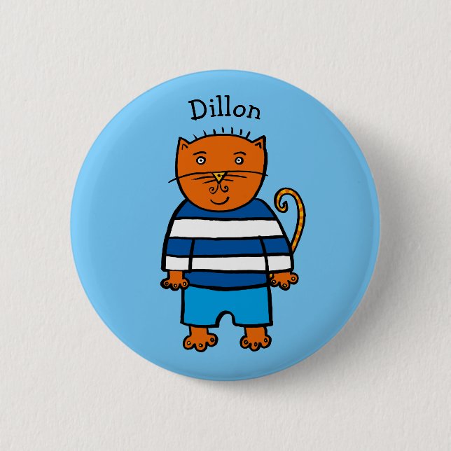 Chapa Redonda De 5 Cm Dillon el gato personalizado (Anverso)