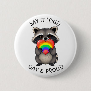 Chapa Redonda De 5 Cm Dilo en voz alta   Gay y Orgulloso LGBTQ+