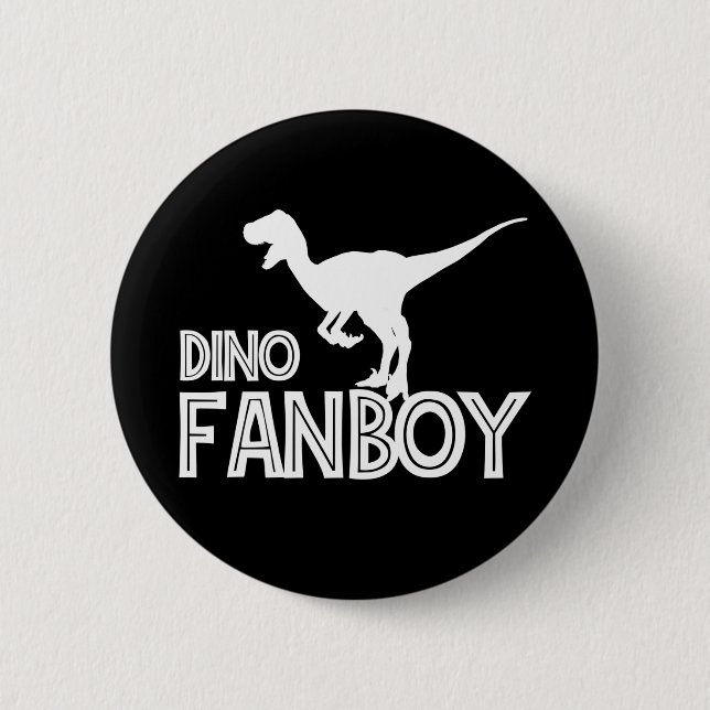 Chapa Redonda De 5 Cm Dino Fanboy - Dinosaur Lover (Anverso)