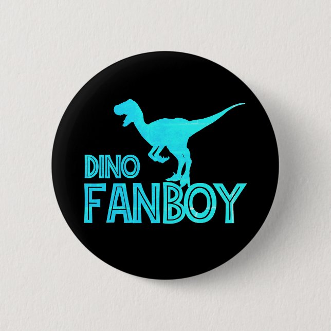 Chapa Redonda De 5 Cm Dino Fanboy - Dinosaur Lover (Anverso)