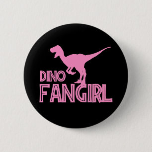 Chapa Redonda De 5 Cm Dino Fangirl - Dinosaur Lover