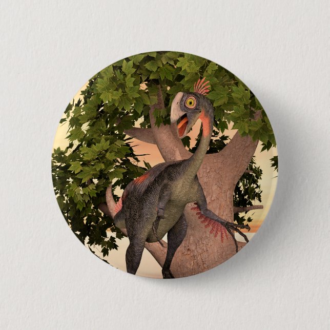 Chapa Redonda De 5 Cm Dinosaur Gigantoraptor (Anverso)