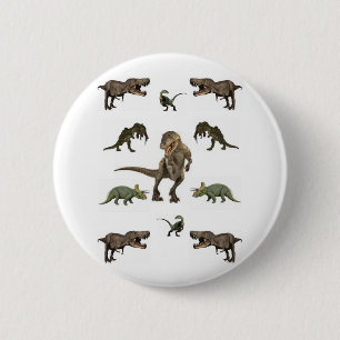 Chapa Redonda De 5 Cm Dinosaur Pin