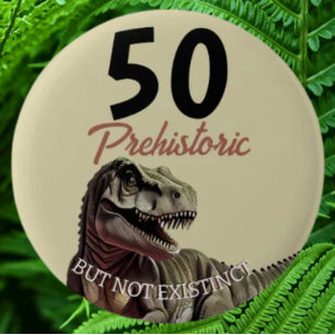 Chapa Redonda De 5 Cm Dinosaur T Rex ENVEJECIDO