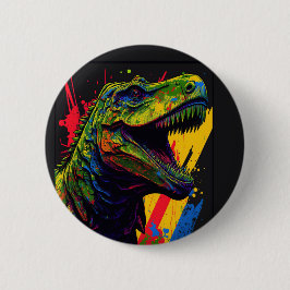 Chapa Redonda De 5 Cm Dinosaur T Rex Kids Colorful