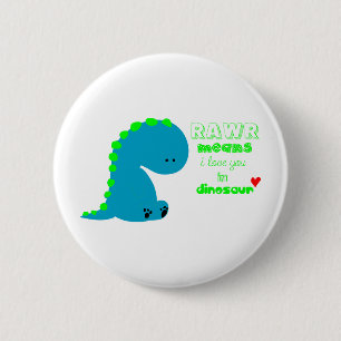 Chapa Redonda De 5 Cm Dinosaurio Adorable RAWR