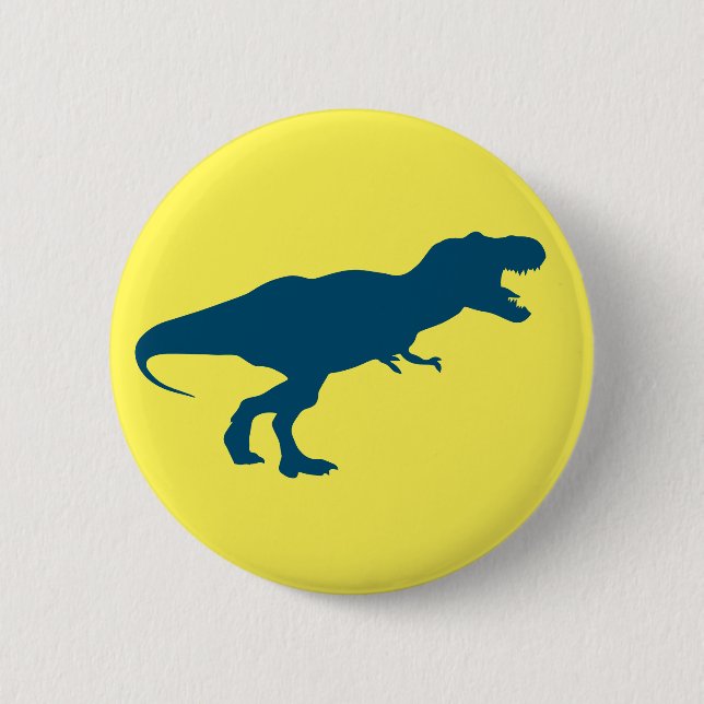 Chapa Redonda De 5 Cm Dinosaurio Amarillo Colorido (Anverso)