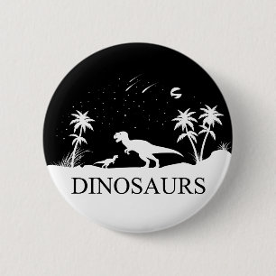 Chapa Redonda De 5 Cm Dinosaurio bajo las estrellas