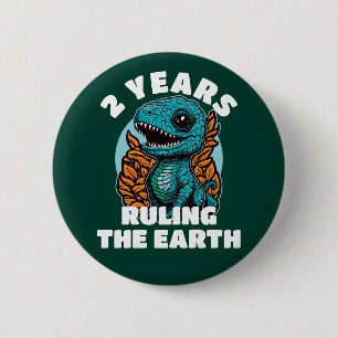 Chapa Redonda De 5 Cm Dinosaurio bebé 2 años cumpleaños