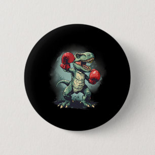 Chapa Redonda De 5 Cm Dinosaurio Boxeador Boxeo Dinosaurio Kickboxing T-