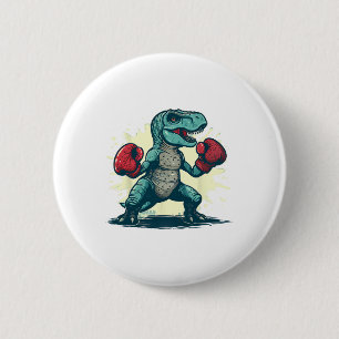 Chapa Redonda De 5 Cm Dinosaurio Boxeador Boxeo T-rex Kickboxing Dino Bo