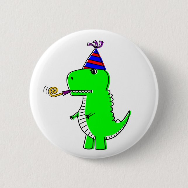 Chapa Redonda De 5 Cm Dinosaurio Cute Happy Birday (Anverso)