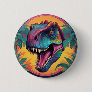 Chapa Redonda De 5 Cm Dinosaurio Cute T-Rex