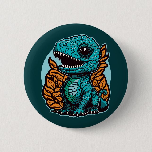 Chapa Redonda De 5 Cm Dinosaurio de bebé lindo (Anverso)
